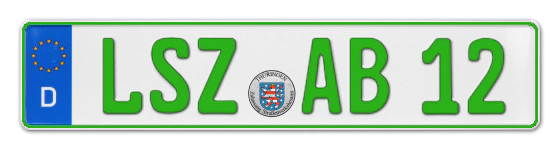 Grüne Kennzeichen LSZ online bestellen