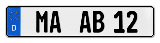 Autokennzeichen MAnnheim