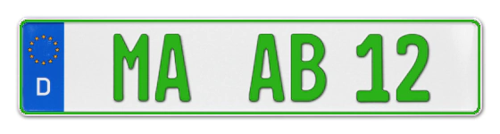 Grüne Kennzeichen MA online bestellen