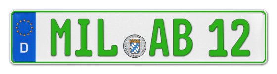 Grüne Kennzeichen MIL online bestellen