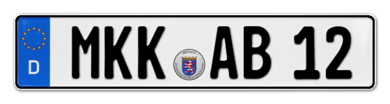 Autokennzeichen Main-Kinzig-Kreis