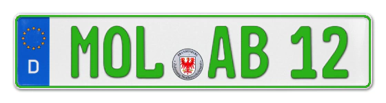 Grüne Kennzeichen MOL online bestellen