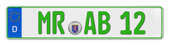 Grüne Kennzeichen MR online bestellen