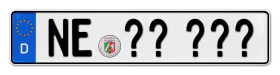 Wunschkennzeichen Neuss reservieren