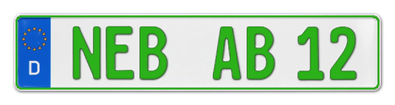 Grüne Kennzeichen NEB online bestellen