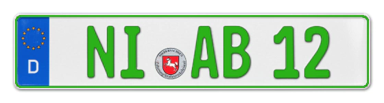 Grüne Kennzeichen NI online bestellen