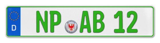 Grüne Kennzeichen NP online bestellen