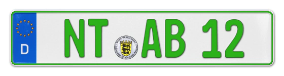 Grüne Kennzeichen NT online bestellen