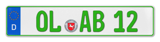 Grüne Kennzeichen OL online bestellen