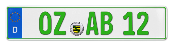 Grüne Kennzeichen OZ online bestellen