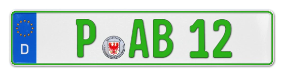 Grüne Kennzeichen P online bestellen