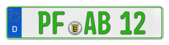 Grüne Kennzeichen PF online bestellen