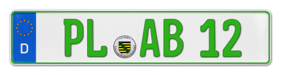 Grüne Kennzeichen PL online bestellen