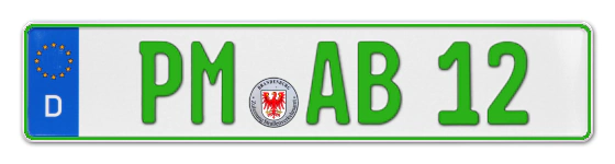 Grüne Kennzeichen PM online bestellen