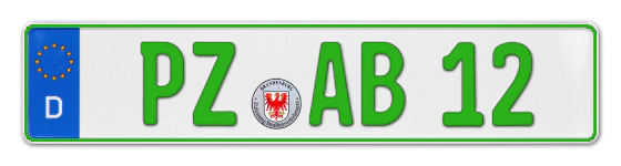 Grüne Kennzeichen PZ online bestellen