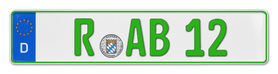 Grüne Kennzeichen R online bestellen