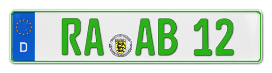 Grüne Kennzeichen RA online bestellen