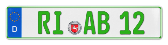 Grüne Kennzeichen RI online bestellen