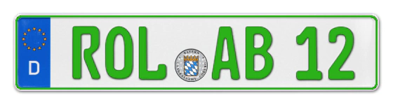 Grüne Kennzeichen ROL online bestellen