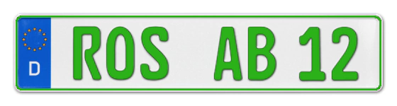 Grüne Kennzeichen ROS online bestellen