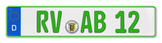 Grüne Kennzeichen RV online bestellen