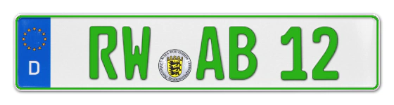 Grüne Kennzeichen RW online bestellen