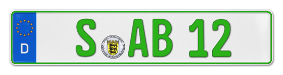 Grüne Kennzeichen S online bestellen