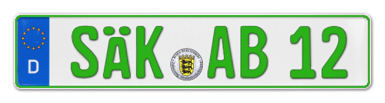 Grüne Kennzeichen SÄK online bestellen