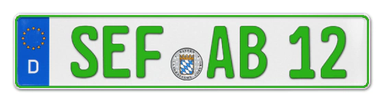 Grüne Kennzeichen SEF online bestellen