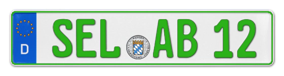 Grüne Kennzeichen SEL online bestellen