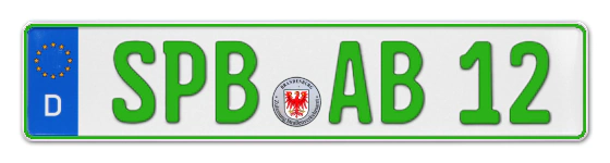 Grüne Kennzeichen SPB online bestellen