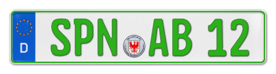 Grüne Kennzeichen SPN online bestellen
