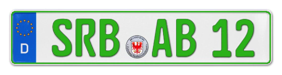 Grüne Kennzeichen SRB online bestellen