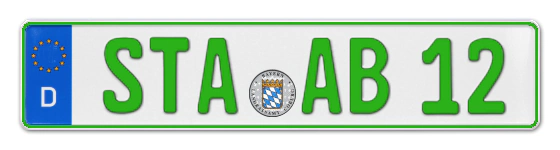 Grüne Kennzeichen STA online bestellen
