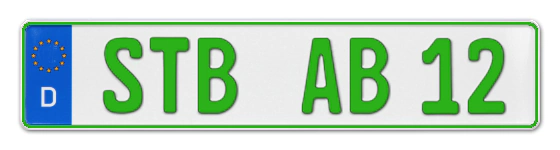 Grüne Kennzeichen STB online bestellen