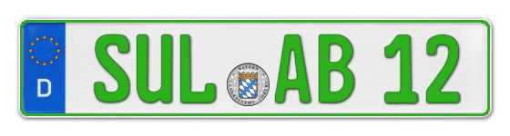 Grüne Kennzeichen SUL online bestellen
