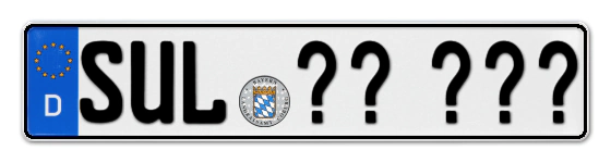Wunschkennzeichen Sulzbach reservieren