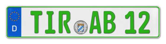 Grüne Kennzeichen TIR online bestellen