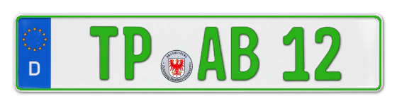 Grüne Kennzeichen TP online bestellen