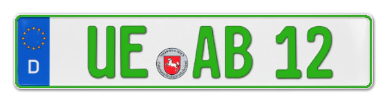 Grüne Kennzeichen UE online bestellen
