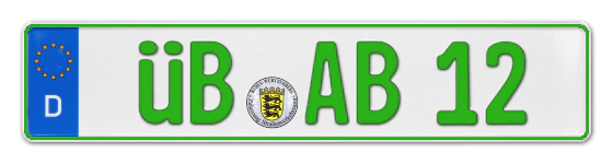 Grüne Kennzeichen ÜB online bestellen