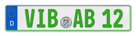 Grüne Kennzeichen VIB online bestellen