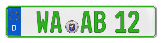 Grüne Kennzeichen WA online bestellen