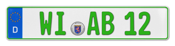 Grüne Kennzeichen WI online bestellen