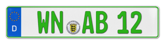 Grüne Kennzeichen WN online bestellen