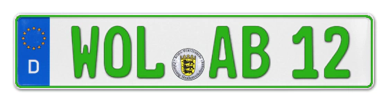 Grüne Kennzeichen WOL online bestellen