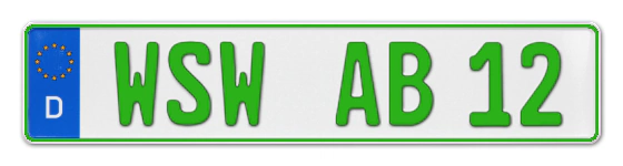 Grüne Kennzeichen WSW online bestellen