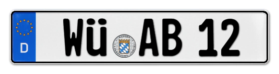 Autokennzeichen WÜrzburg