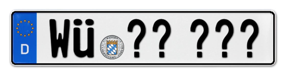 Wunschkennzeichen WÜrzburg reservieren