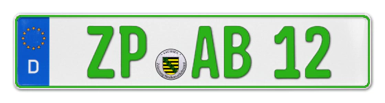 Grüne Kennzeichen ZP online bestellen